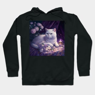 Gothic Beauty White British Shorthair Hoodie